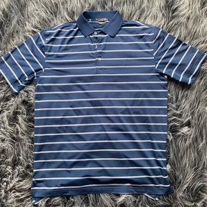 Peter Millar Summer Comfort Navy Blue striped Polo shirt (M)